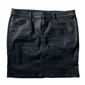 Espirit Denim Wax Coated Denim Skirt Jean Dark Was